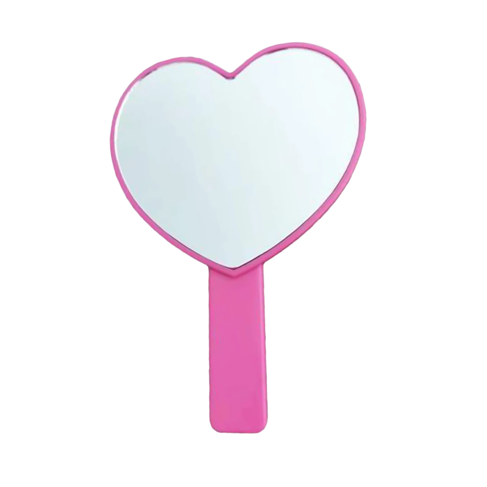 Small Compact Makeup Heart Shaped Mirror with Handle Look Adorable Design