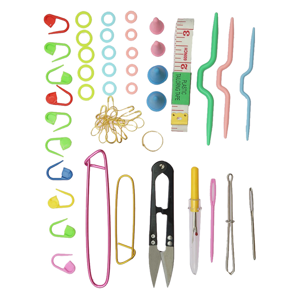 57 Pieces Basic Knitting Tools Crochet Needle Accessories Supplies With Case Knit Kit