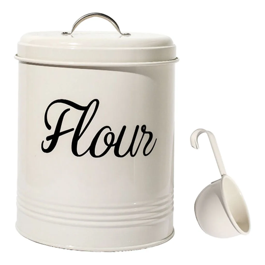 Metal Kitchen Food Flour Storage Tin Jar 5L Farmhouse Container