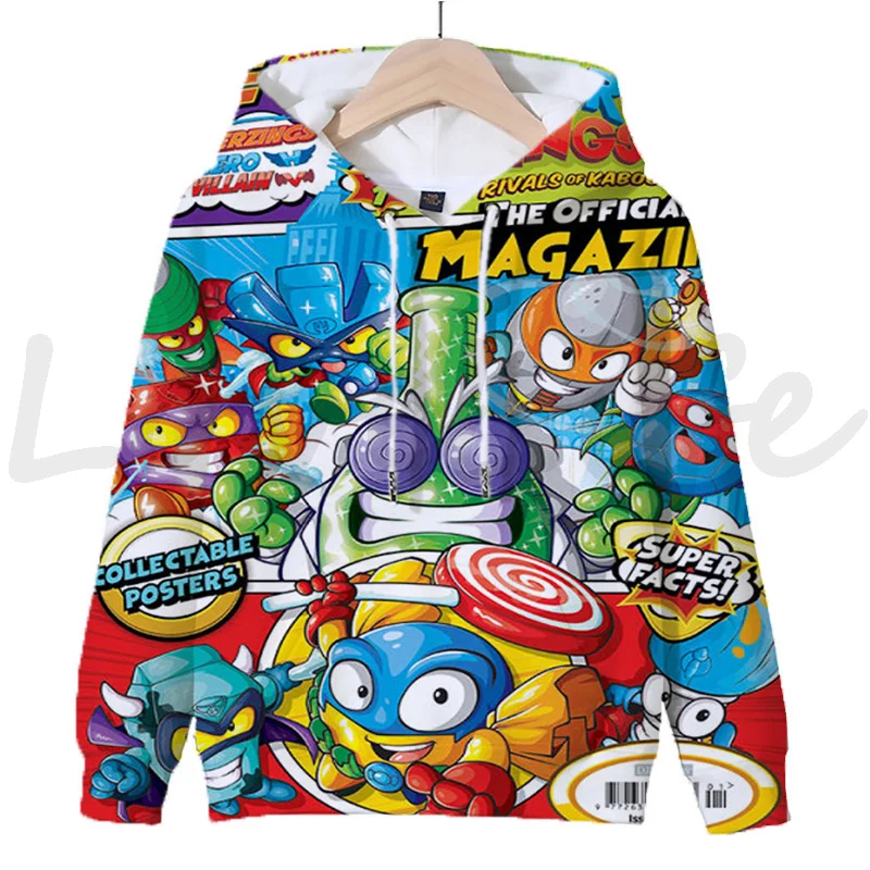 Super zings hoodies crianças meninos meninas pulôver