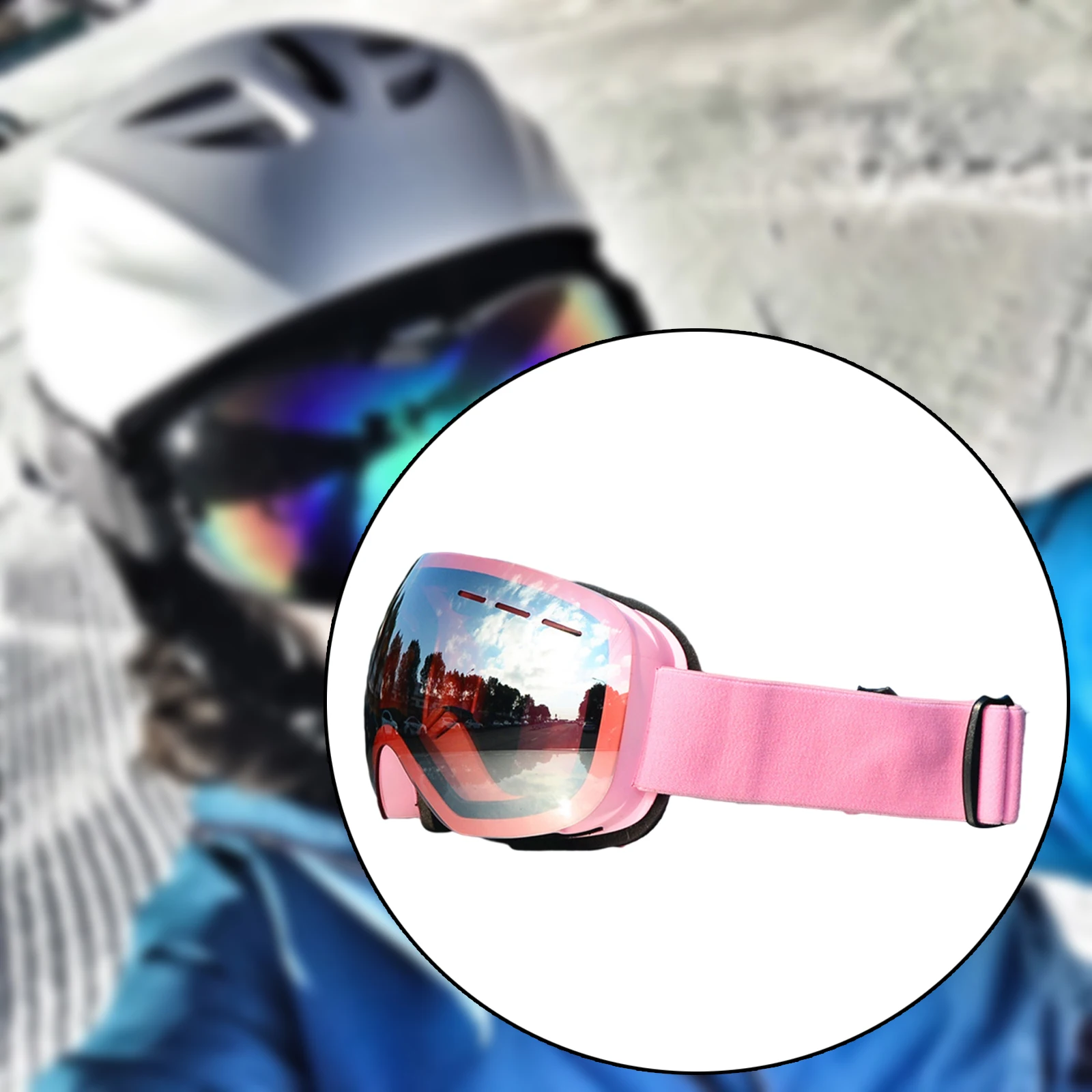 Ski Goggles Frameless UV Protection Safety Lenses for Snowmobile Women