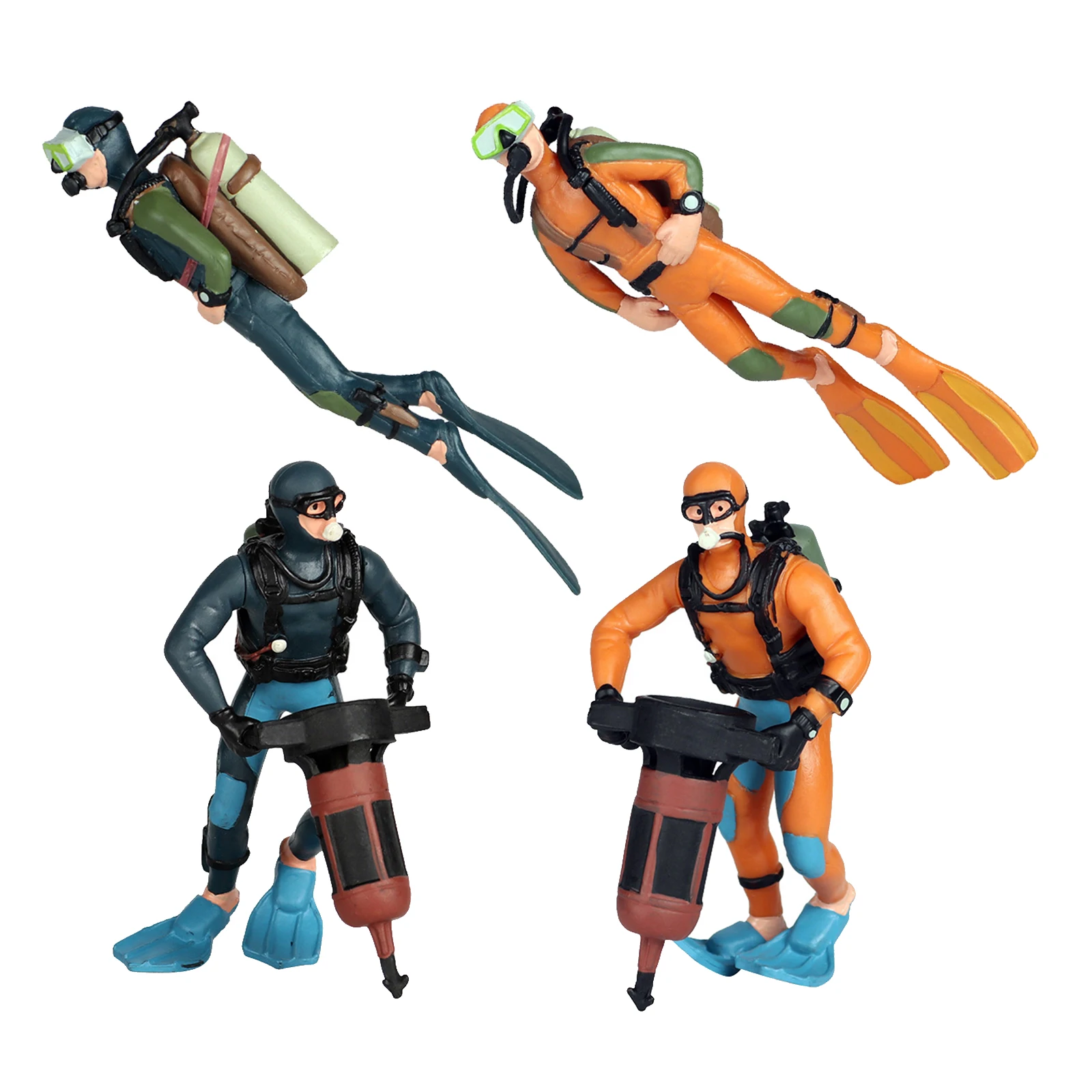 Miniature Diver Figure Ocean Diving Model Adventure Aquarium Decor 3D Mini Swimmer Action Figures