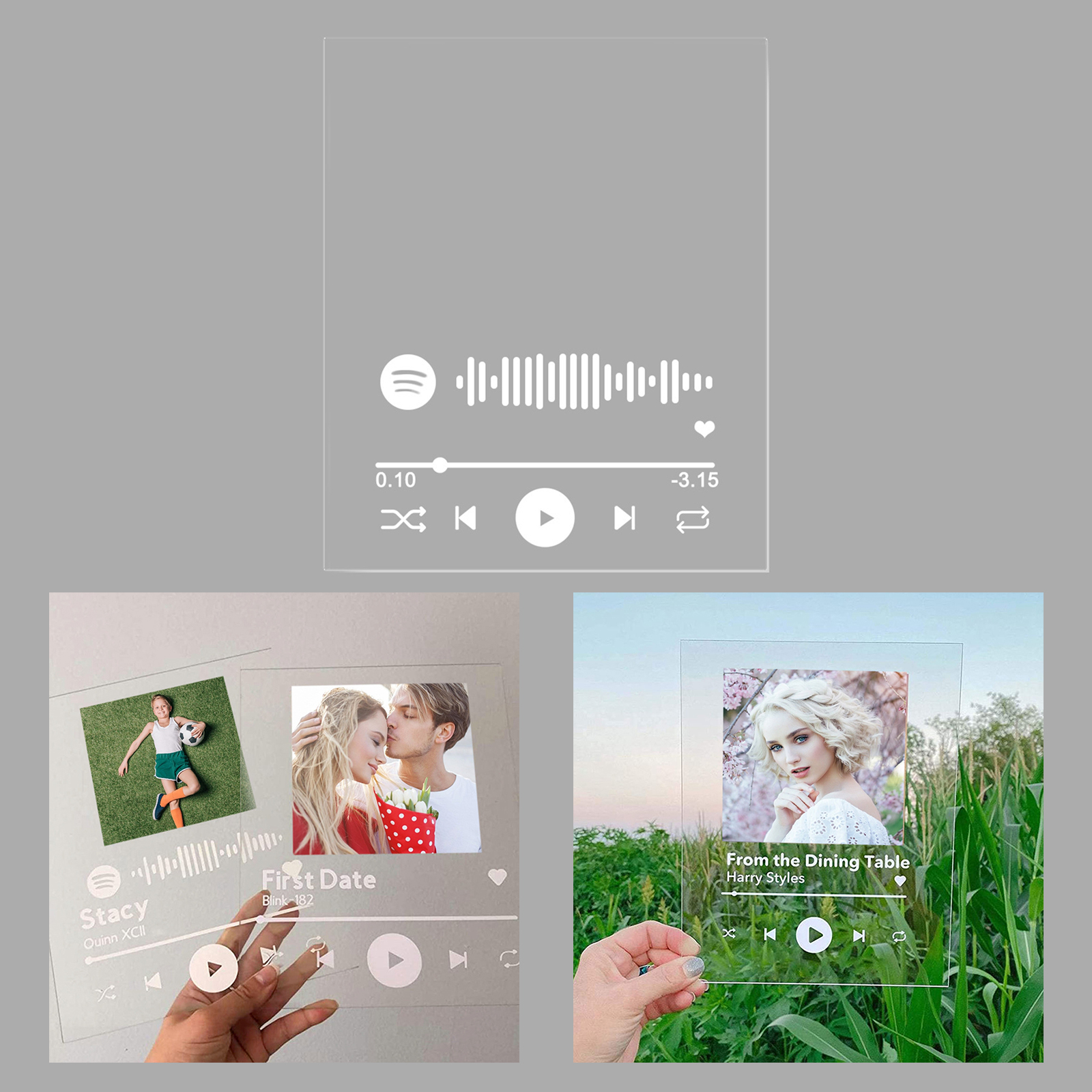 Desktop   Personalized   Acrylic   Song   Cover   Photo   Album   Plaque  