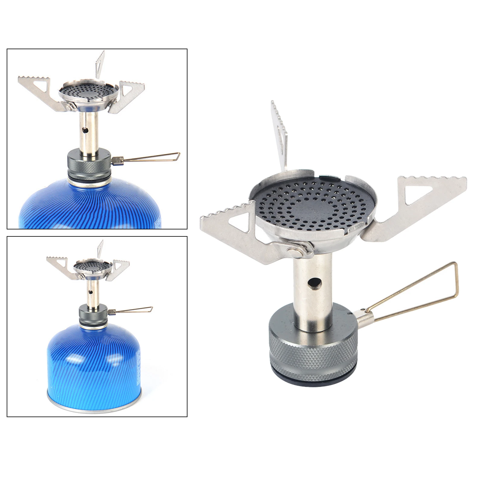 Mini Gas Stove Backpacking Canister Stove Burners Camping Outdoor Stove Cooking Foldable Hiking Butane Propane Furnace Gear