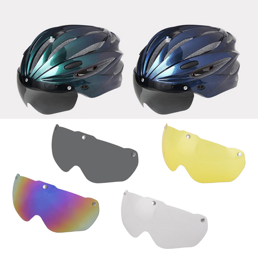 cycling helmet with eye shield