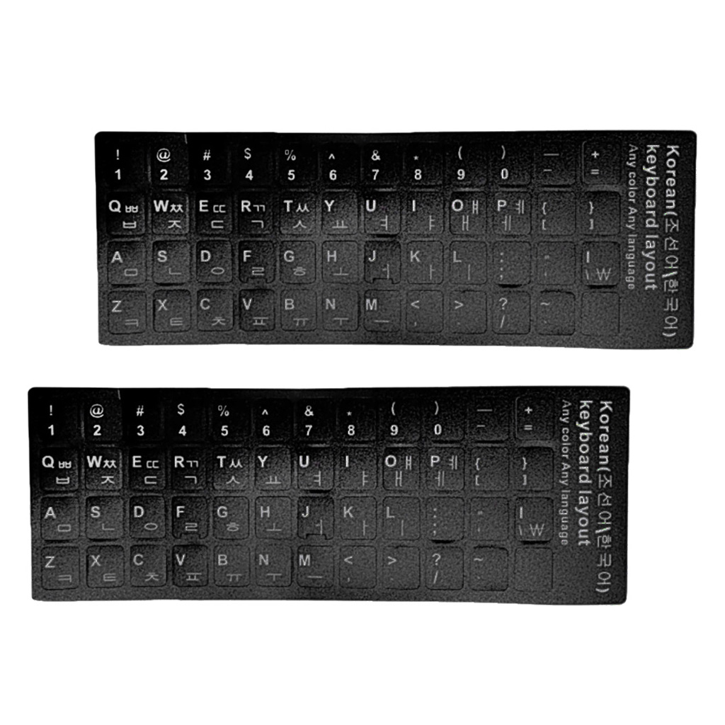 2Pcs Dustproof Korean Keyboard Sticker Cover Letters Button Alphabet Layout