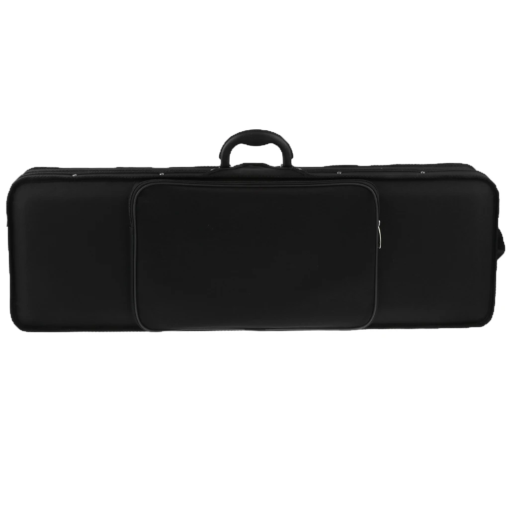 Oxford Fabric Violin Case Holder Organiser Shoulder Carry Bag Built-in Hygrometer for 4/4 Violin Parts 30.31 x 9.84 x 5.11inch