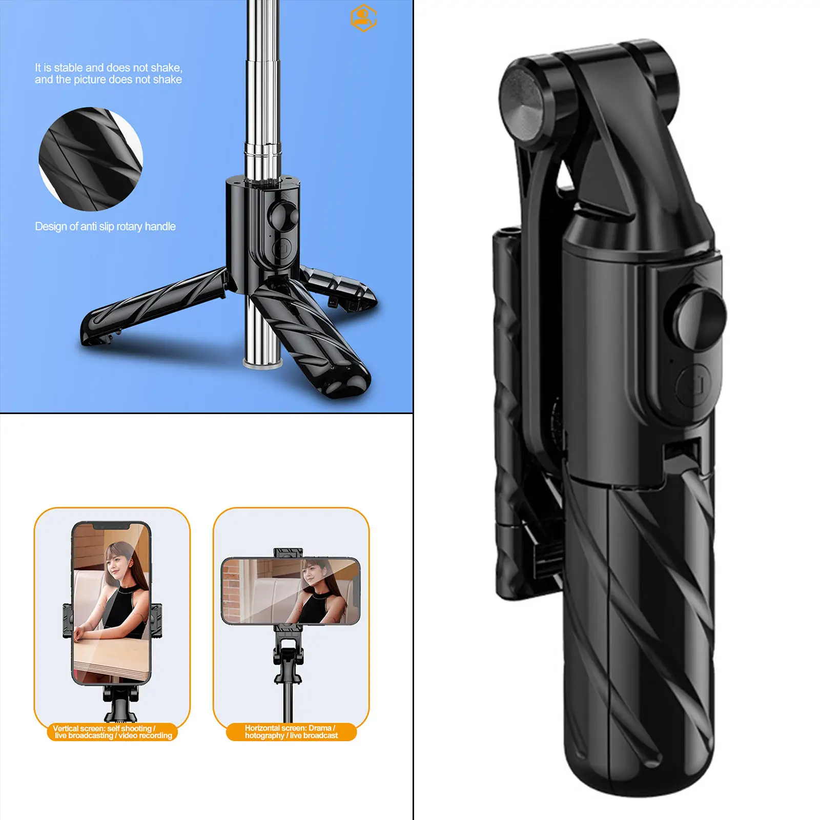 Bluetooth Selfie Stick Tripod Remote Control Compact Adjustable Extendable Tripod Stand Camera Artifact Cellphones Live Stream