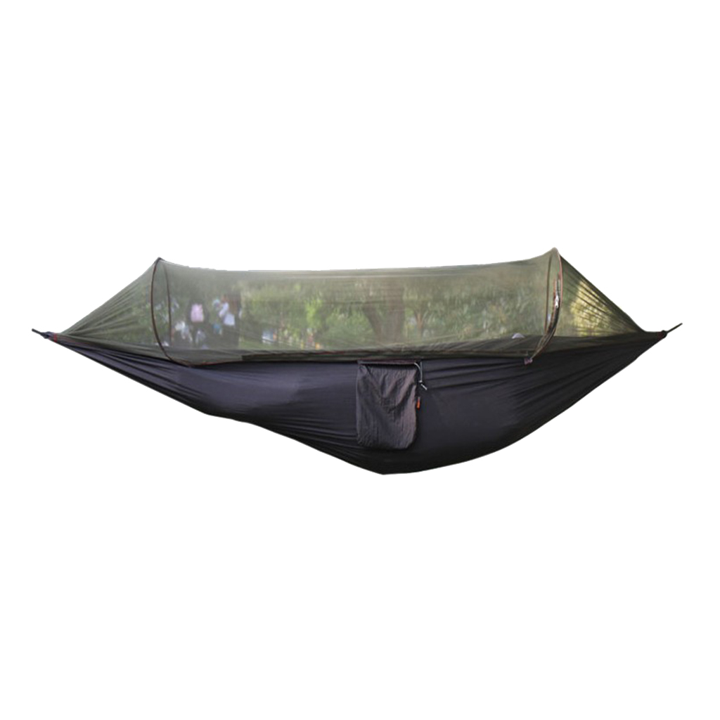 Outdoor Portable Single Camping Hammock with Removable Mosquito Bug Net and Tree Straps 98x47 Inches Max 200kg