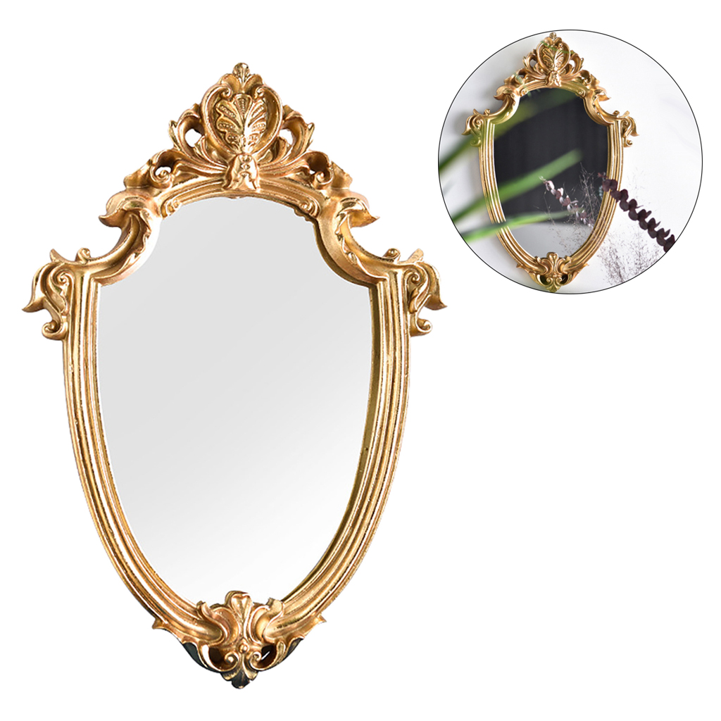 Antique Style Golden Decorative Makeup Mirror Art Bathroom ing Mirrors