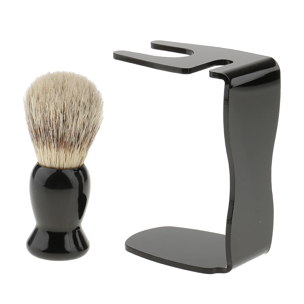 3 in 1 Shaving Set Acrylic Frame Base Stand+Soap Bowl+ Brush