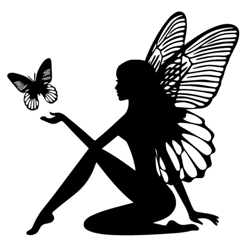 11076 Wall Tattoo Window Sticker Elf Vine Butterfly Fairy Spring Sticker 