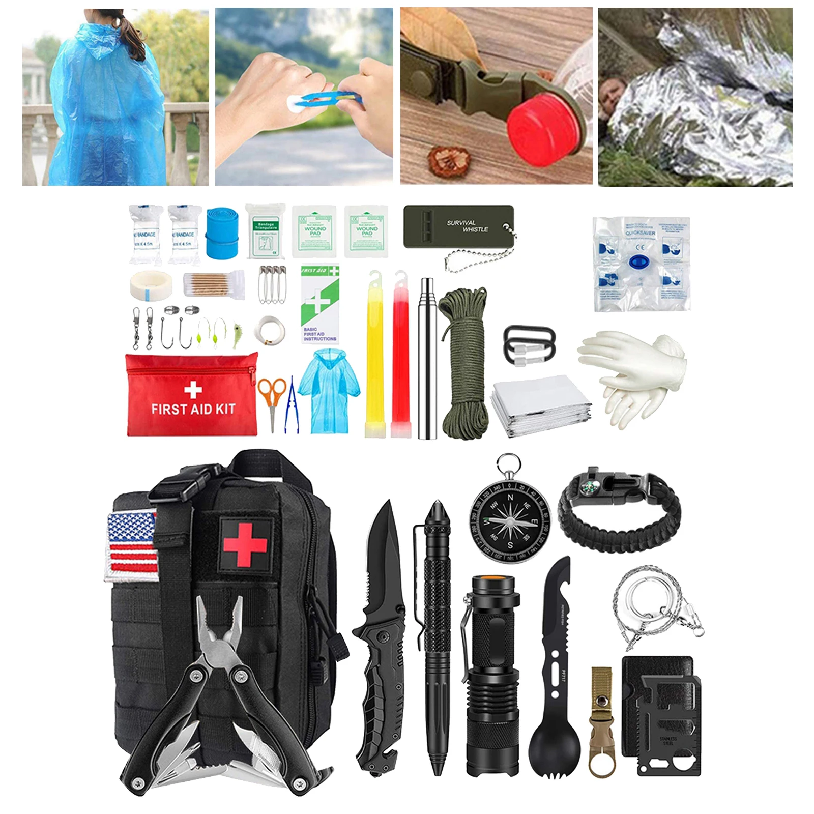 33 In 1 Emergency Survival Gear Kit   SOS  Birthday Gift Father