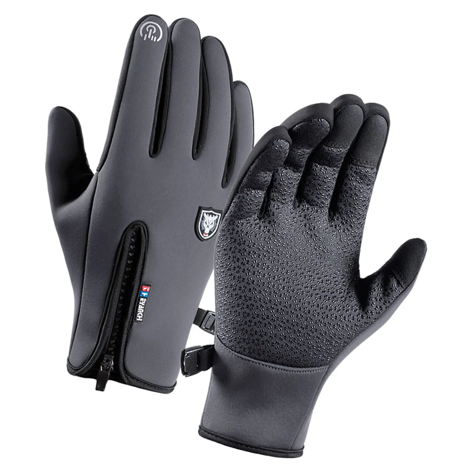 2Pcs Windproof Snow Gloves Adjustable Warm with Zipper Ski Glove Snowboard Gloves for Winter Ski Hiking Men Women Gifts