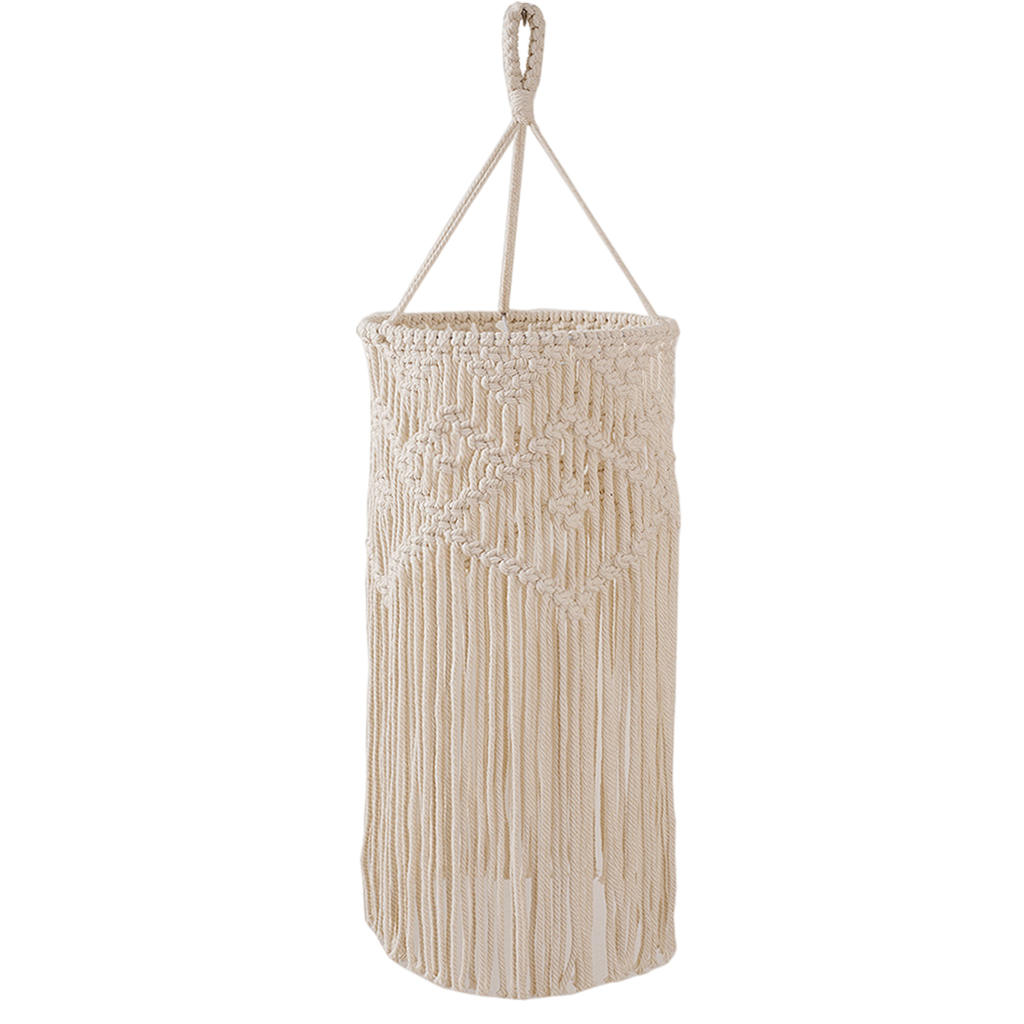 Creative Macrame Chandelier Shade with Long Tassel Art Decor Wall Hanging Craft for Living Room Restaurant Decoration Bedroom