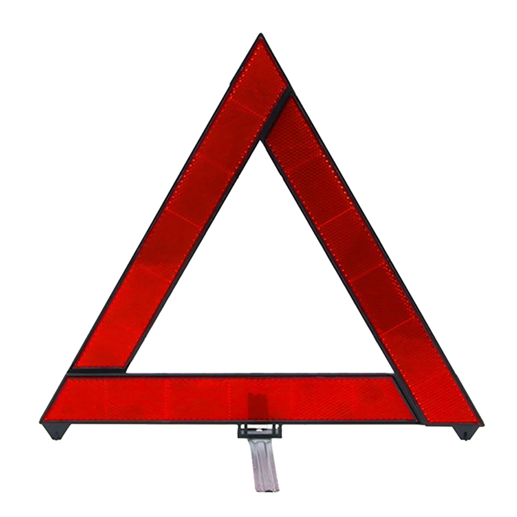 Car Warning Triangle Red Reflective Safety Hazard Tripod Stop Sign Reflector