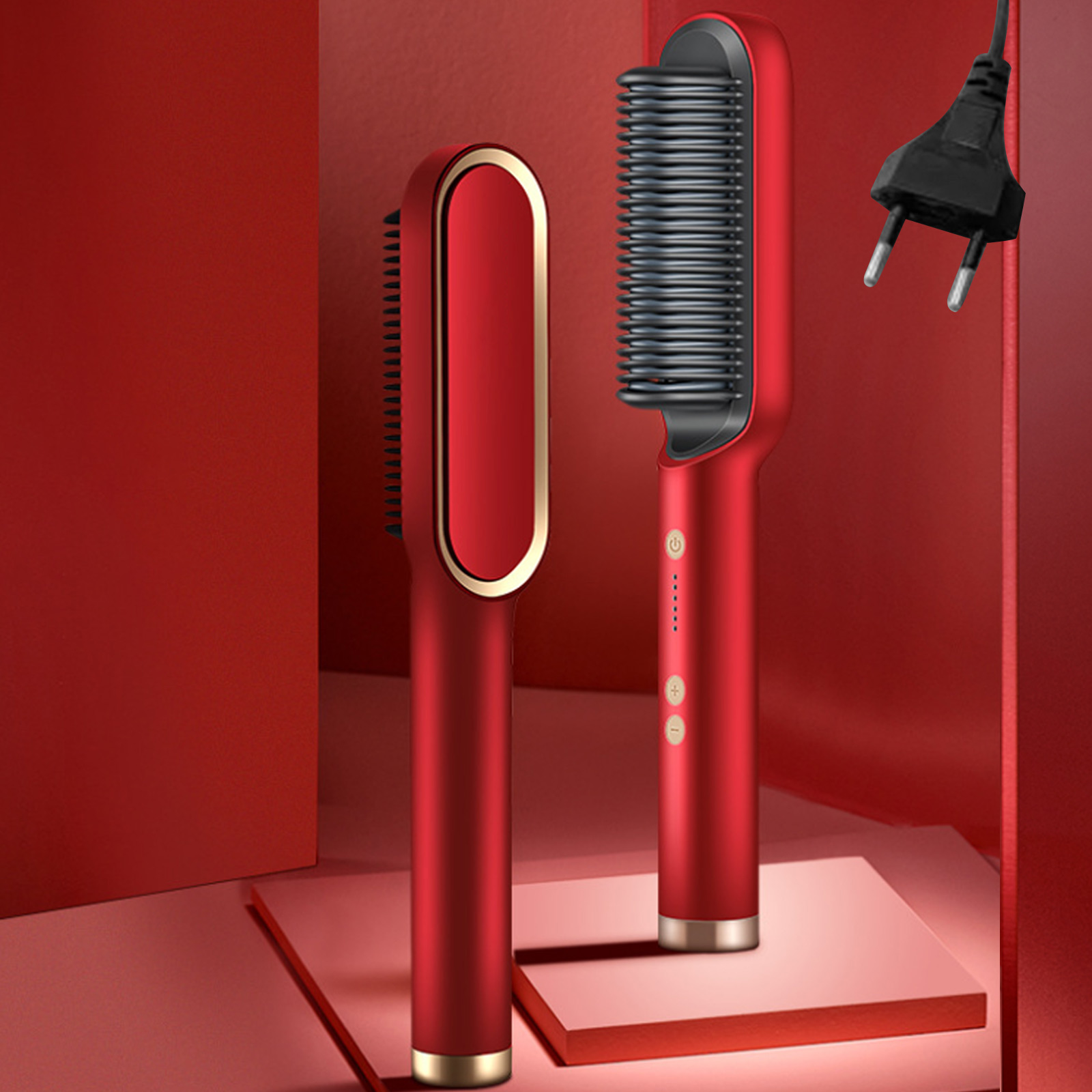 Elétrica alisador de cabelo escova 5 temperatura