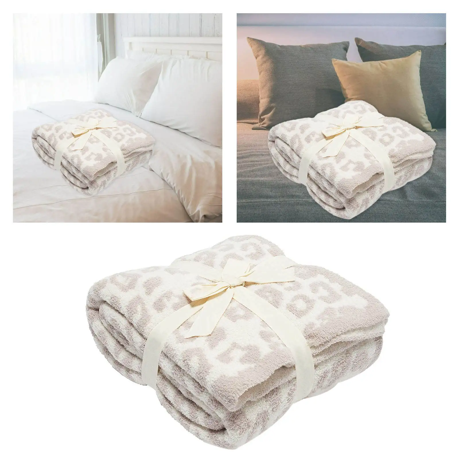 High-Grade Flannel Blanket Soft Fuzzy Leopard Print Cozy Warm Blanket for Chair Couch Camping Travel for All Seasons