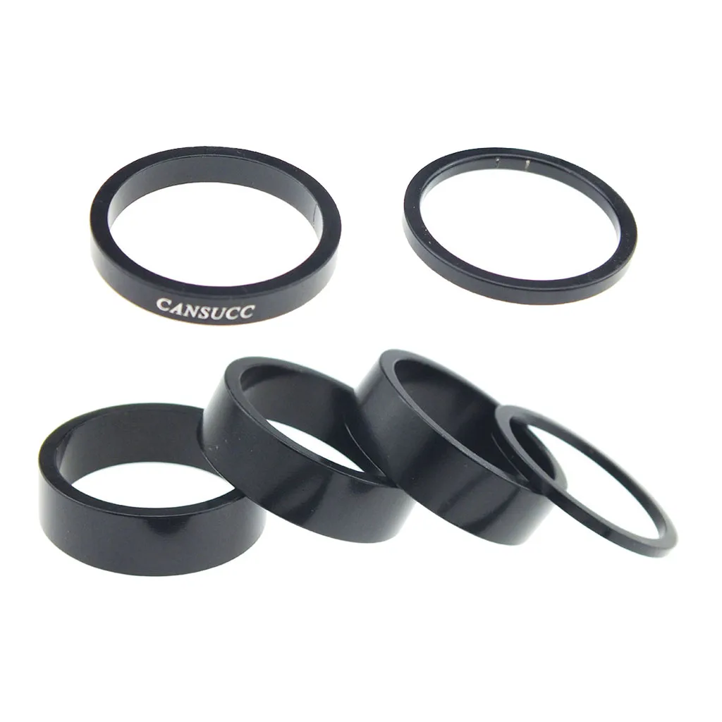 6 Pieces Aluminium Alloy Bike Stem Headset Spacers Fork Washer Replacement - Universal fit