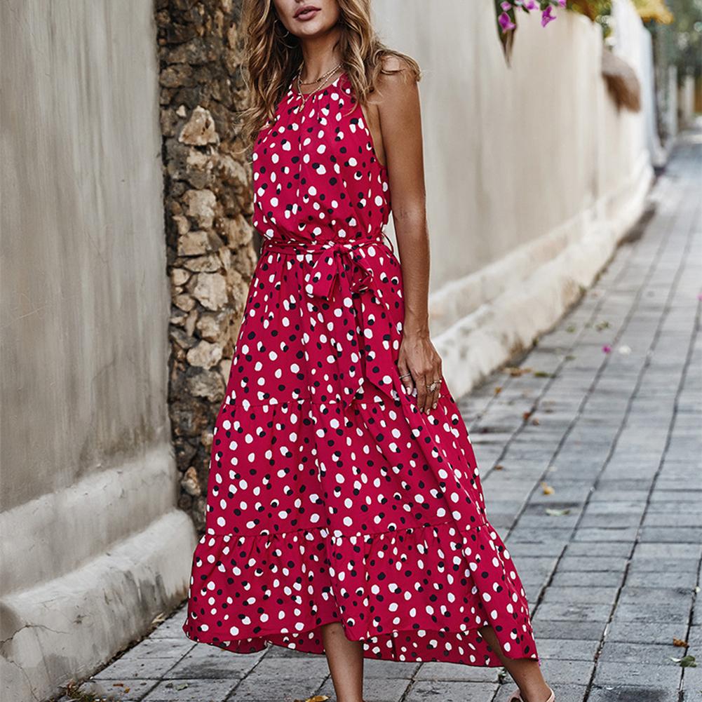 verão boho sem mangas vestido longo bainha