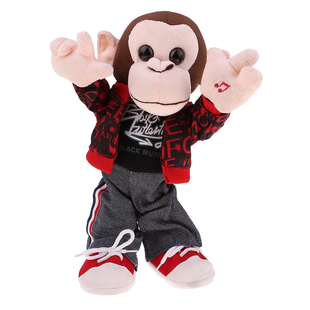 Realistic Soft Stuffed Monkey Dancing Toy Electronic Monkey Doll Kids