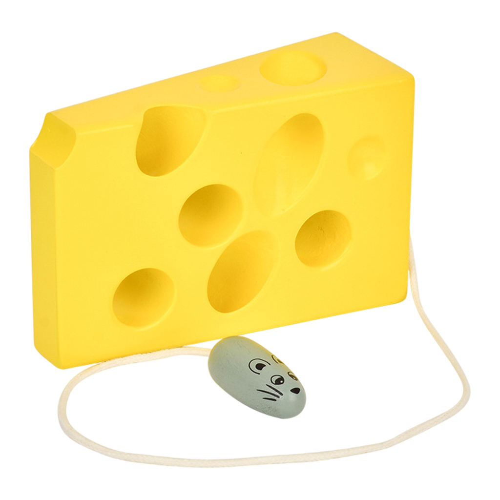 Cheese Threading Toys Montessori Educational Wooden Toys Children Puzzle Game for Boys Girls