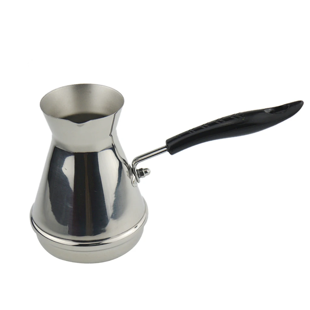 Stainless Steel Turkish Coffee Pot, Butter Coffee Milk Warmer Chocolate Melting Pot with Spout, Home Kitchen Cafe Coffee Tools