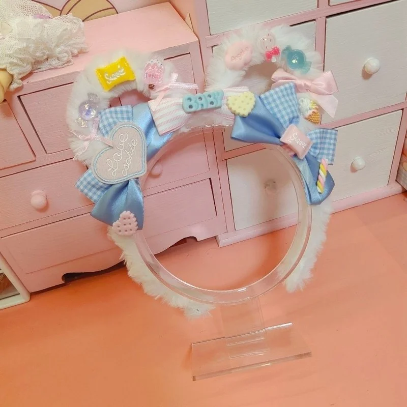 cabelo rosa azul arco cosplay headwear