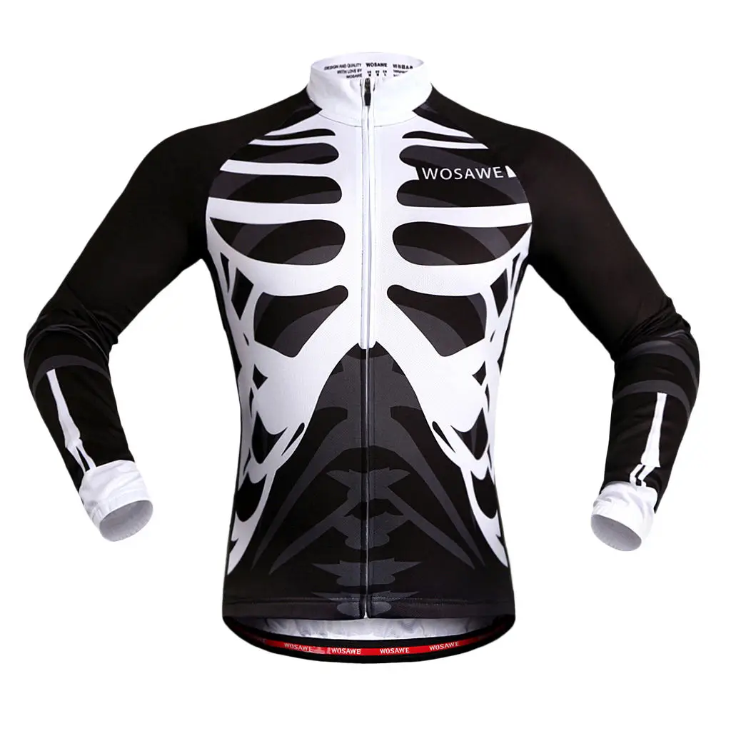 Unisex Quick-drying Sportwear Cycling Jersey Breathable Polyester Cycling Jacket w/ Reflective Strip for Night Riding Safety