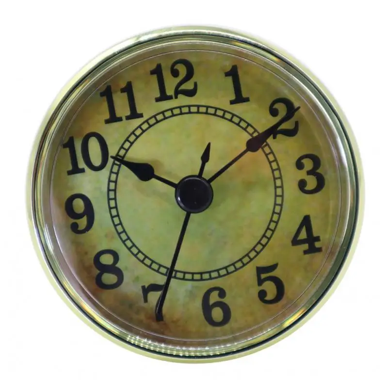 70mm Dial Arabic Numeral Quartz Clock Insert Jump Second Movement Gold Trim
