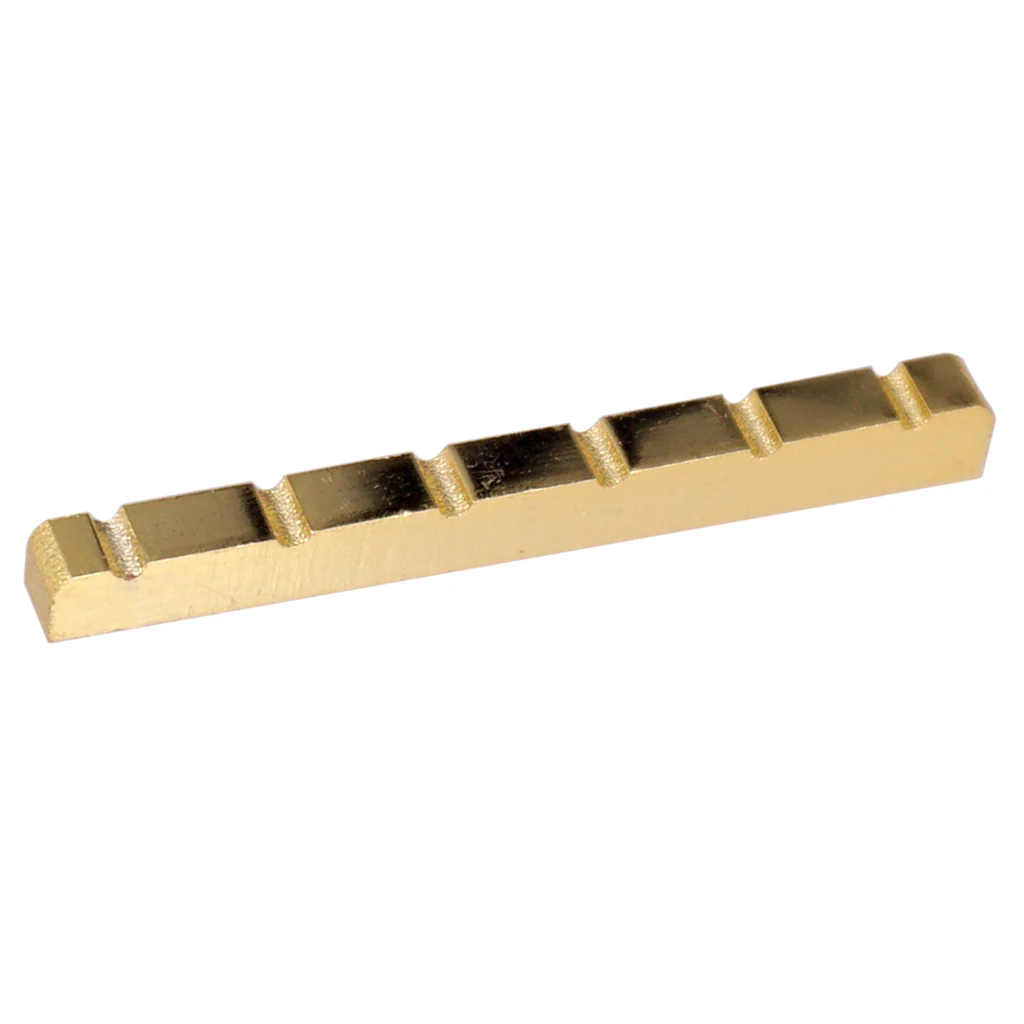 Golden Brass 6 String Guitar Nut Slotted for   Electric Guitar Parts
