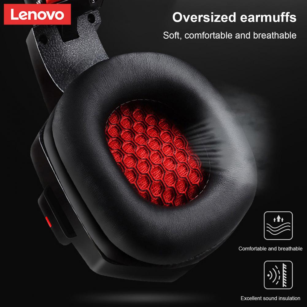 Lenovo Hu85 Gaming Headphone Wired USB Cool Noise Reduction Effect Lighting ABS Over-Ear Headphone HiFi Surround Cool Lighting 15 H0653cee8ee464f28b5e86e8d5be28652n