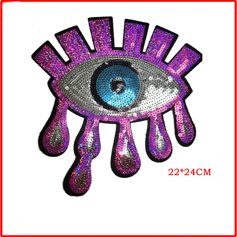 Pailletten-Applikationsflicken, mehrfarbig, glitzernde Augen, Pailletten-Tuch, Paste, Farbe ändern, DIY-Handwerk, Mantel zum Aufnähen, für Kinder-Dekoration – Detail 7