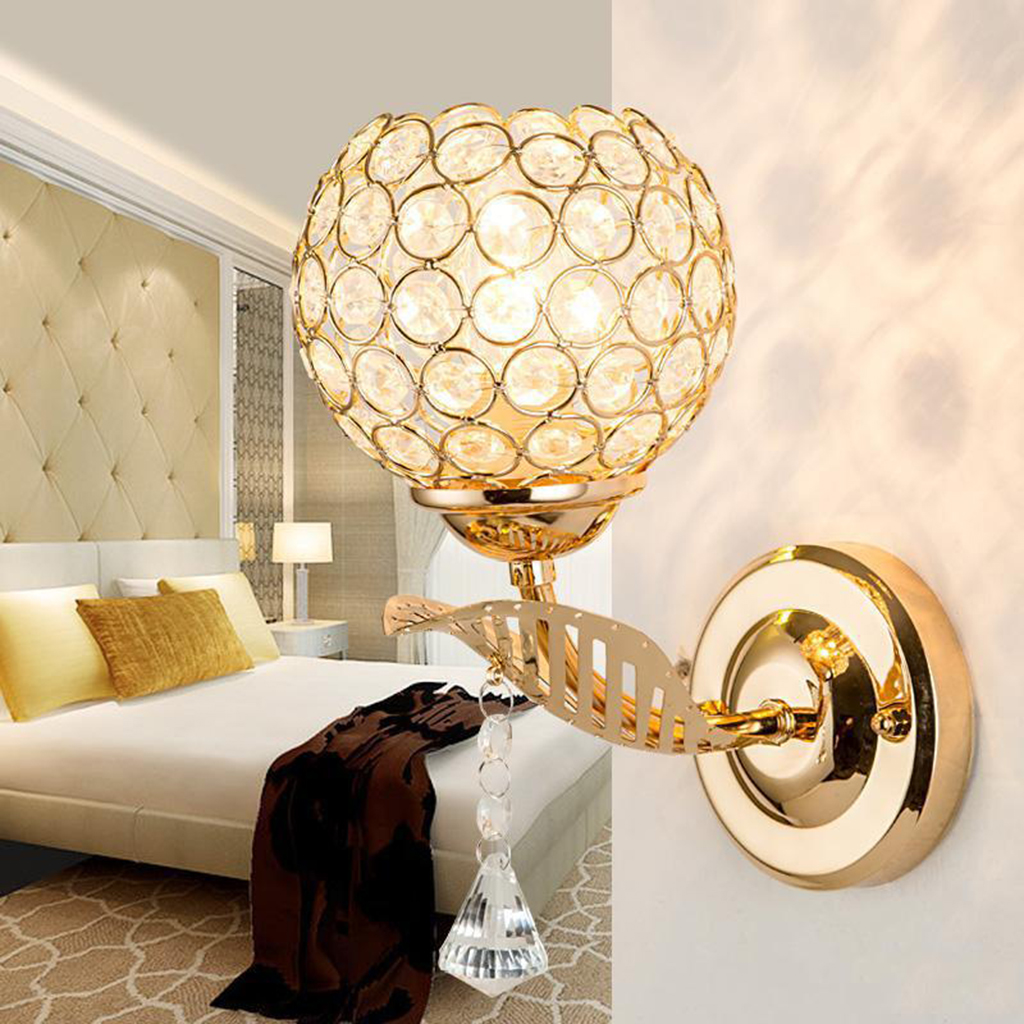 Indoor Chrome Crystal LED Wall Light Lamp Sconce Corridor Bedroom Hallway