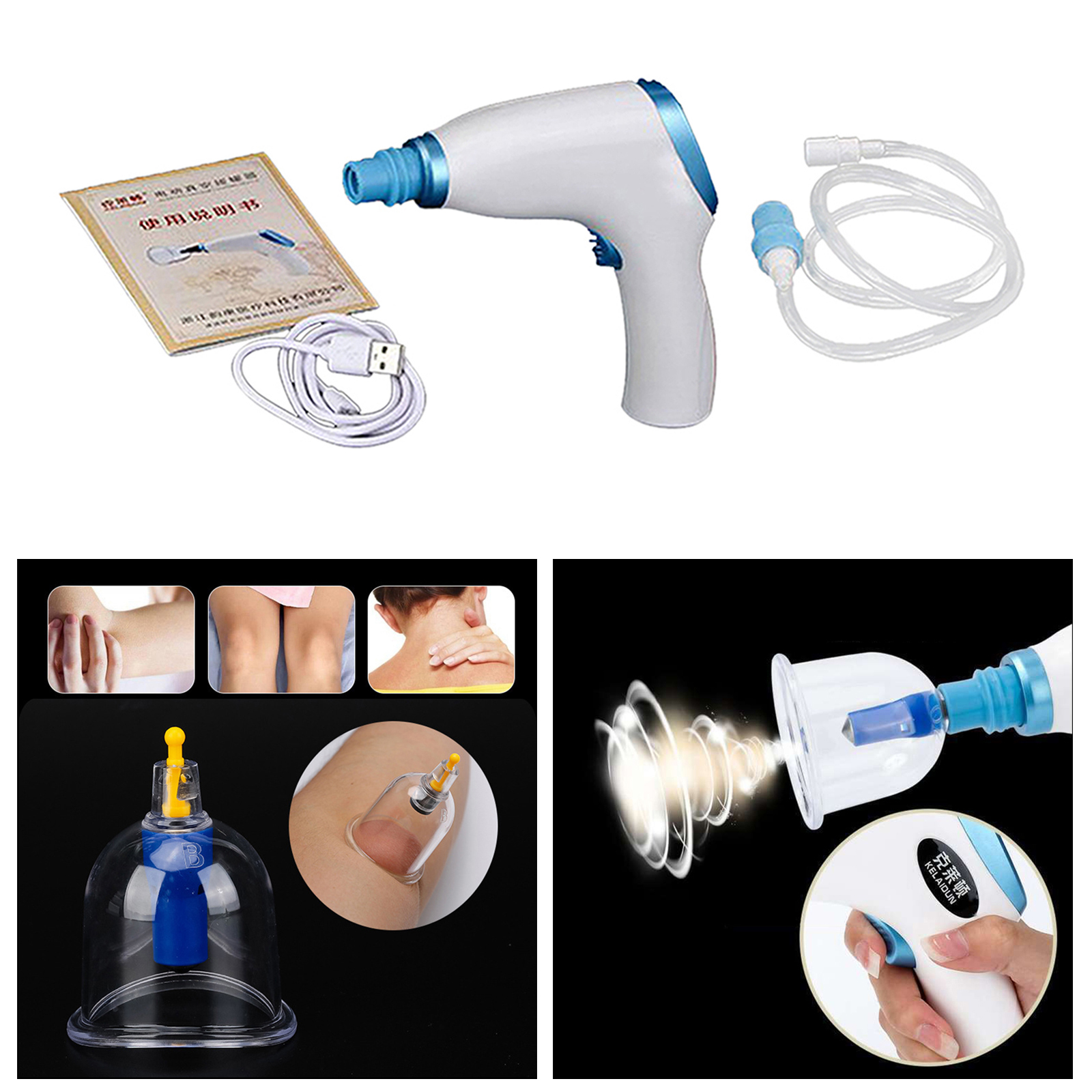 Professional Wet/Dry Electric Cupping Kit for Neck Pain Home Medical Physical Massage Anti Cellulite