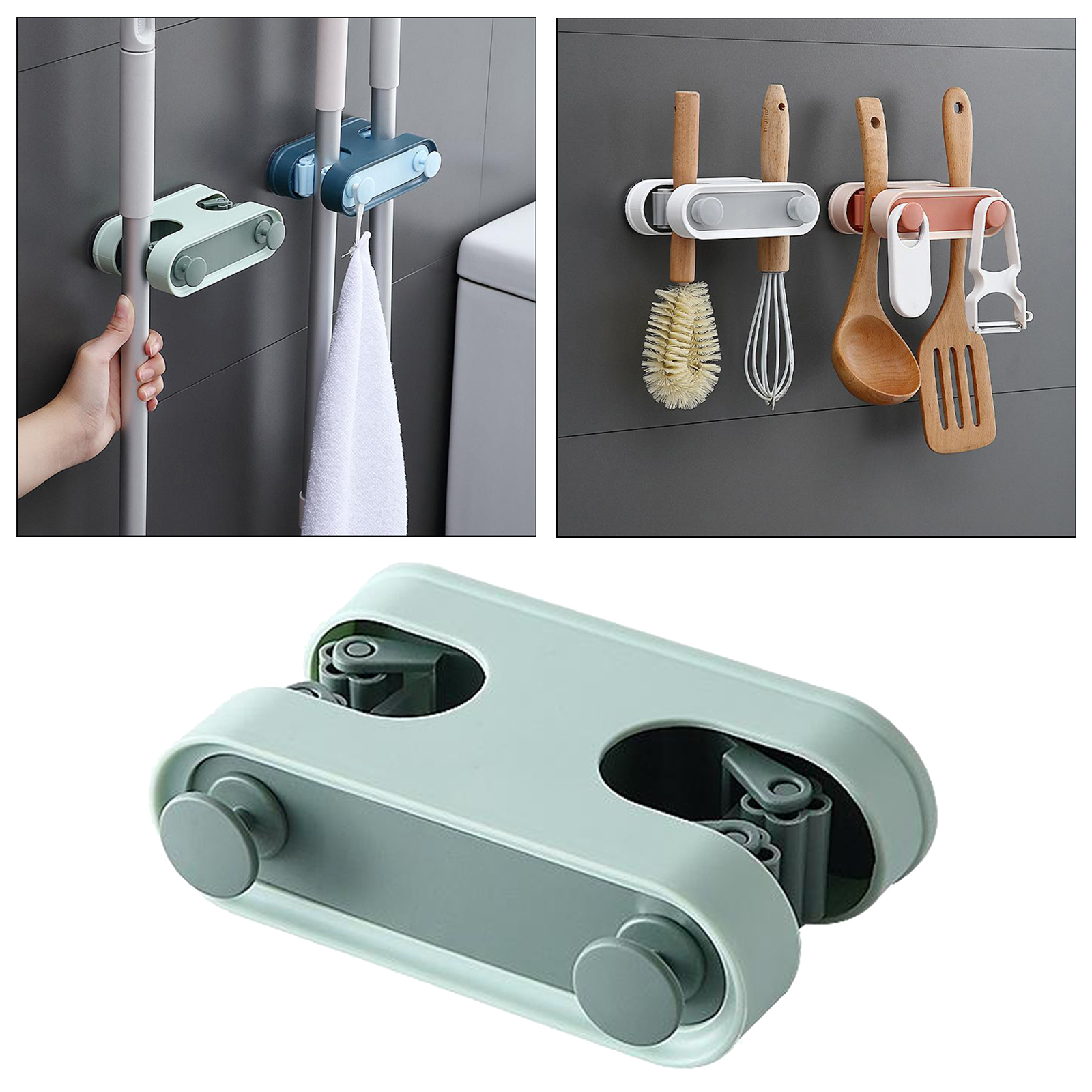 Broom Holder Wall Mounted, Mop Holders Broom Grippers Racks Hanger Anti- No Drilling Holder