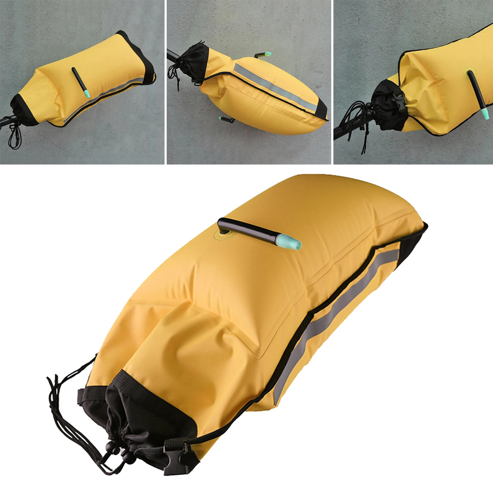 Canoe Kayak Inflatable Paddle Float Double Chamber Safety Bag with Quick Release Buckle Floating Bag