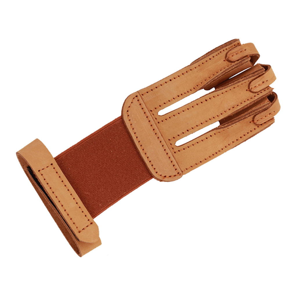 Single Archery 3 Finger Glove Men Women Leather Finger Guard Protector