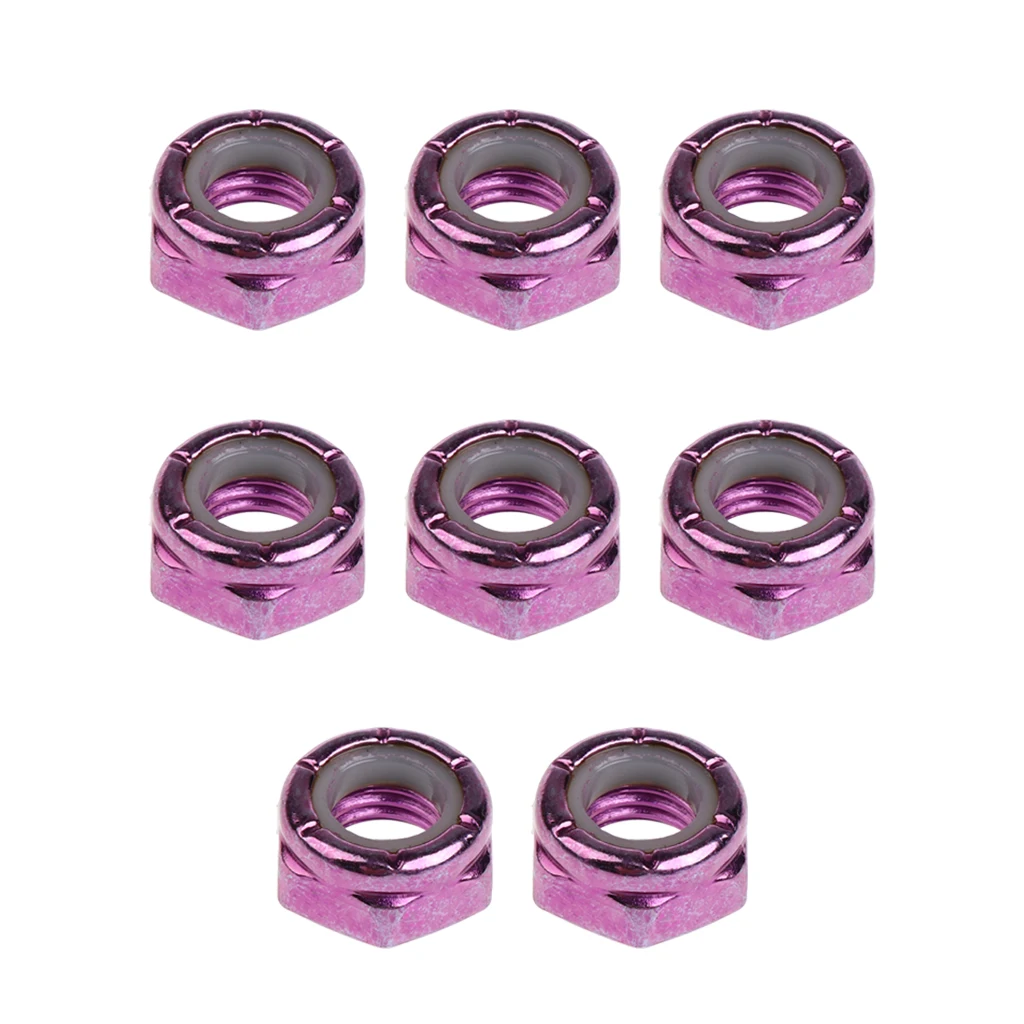 8pcs Skateboard Truck Wheel Axle Screw Nuts Longboard Hardware Accessories for Men Women Outdoor Skateboarding