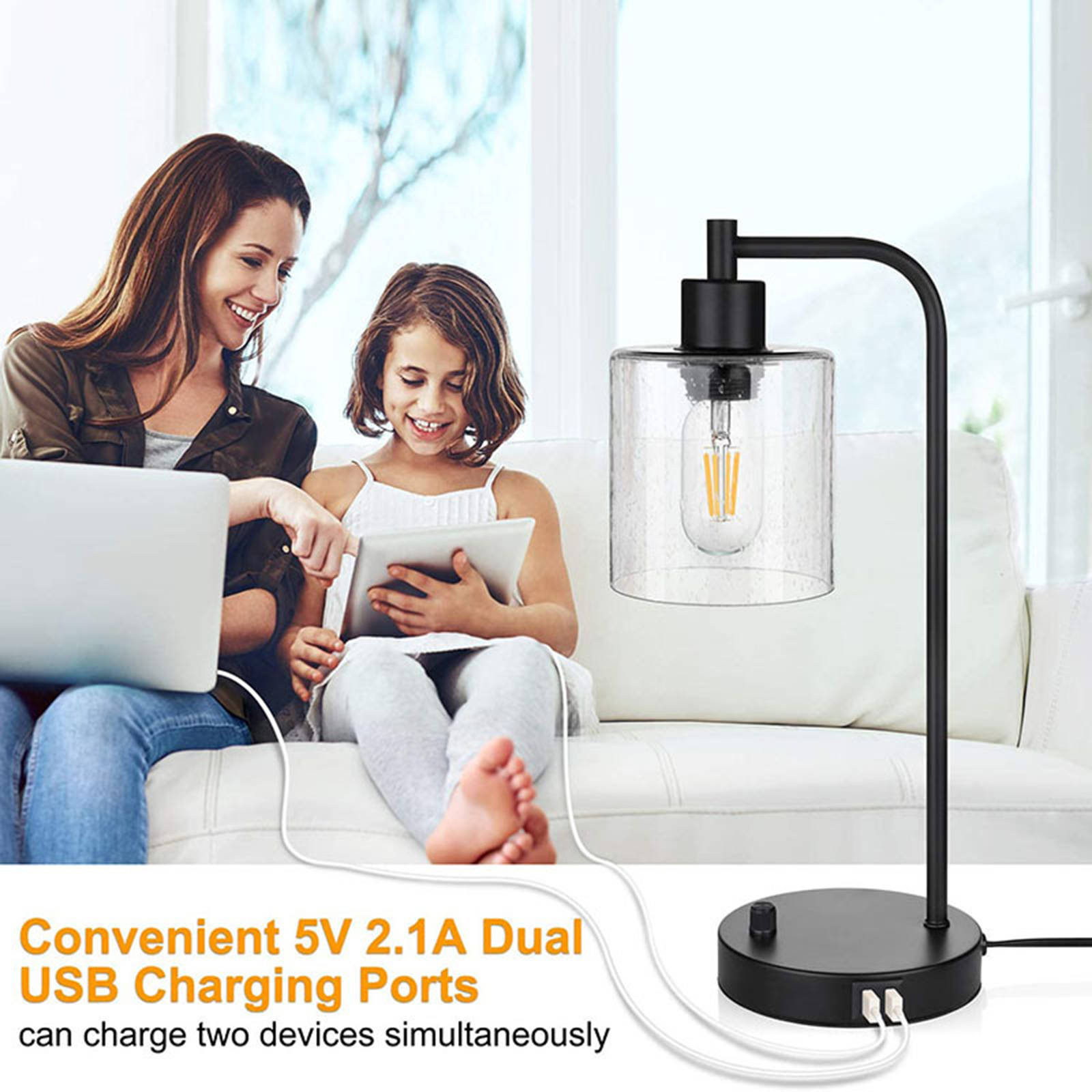 Bedroom Desktop Industrial Table Lamp Home Reading Lighting Lights UK Plug