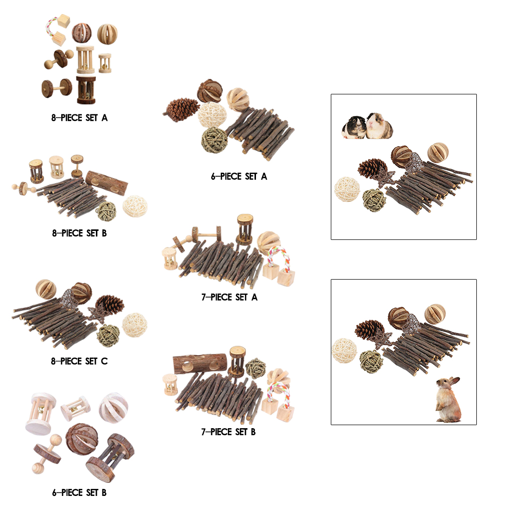 Wood Guinea Pig Hamster Chew Toys Twigs Willow Ball Unicycle Play Toy Molar