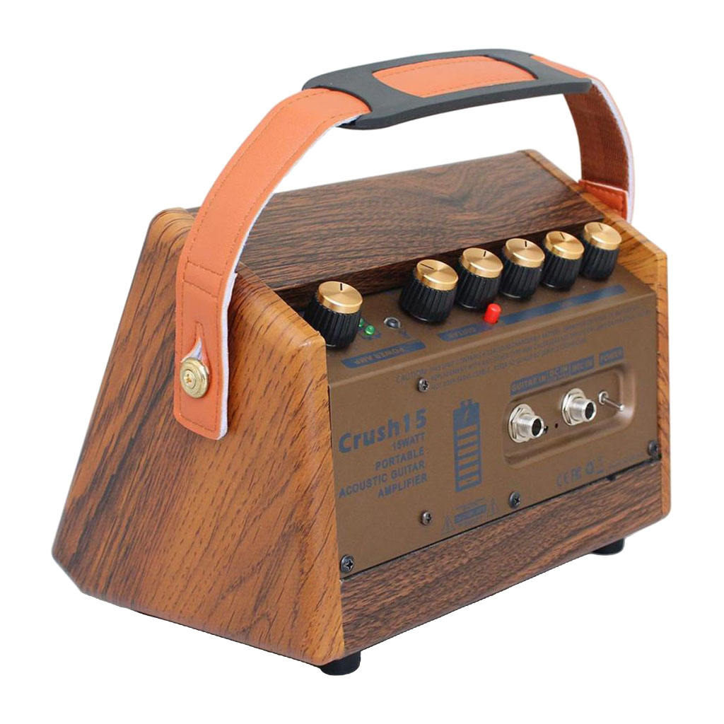 Portable 15 Watt Electric Guitar Amplifier Amp BT Speaker and Mic Interface