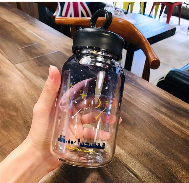 550 ML New Glass Water Bottles With Straw Tea Infuser Filter Clear Cute  Flower Tea Water Separation Bottle For Girls School Cups - AliExpress