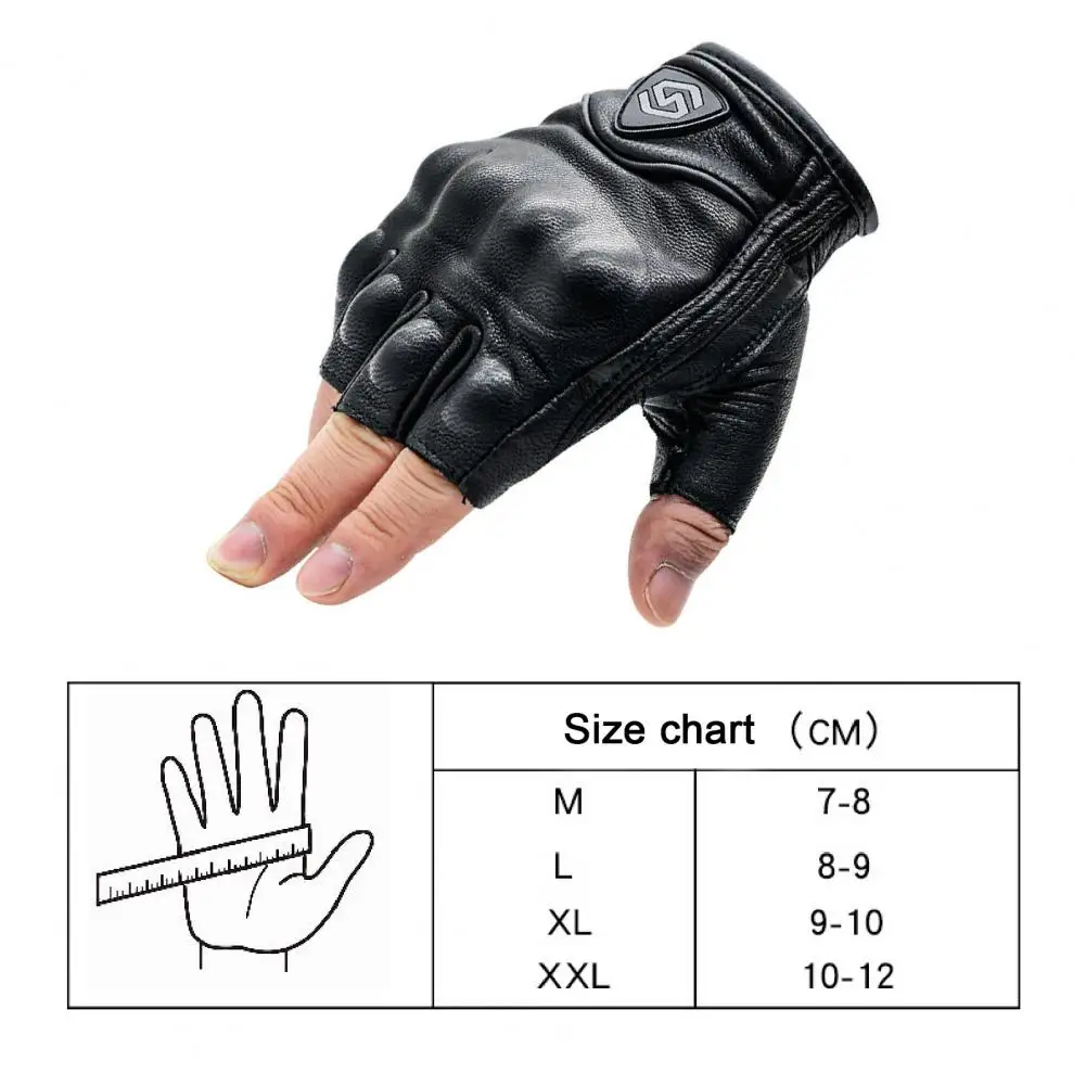motorcycle glasses 1 Pair  Motorcycle Cycling Gloves Ergonomic Breathable Black Adjustable Faux Leather Knuckle Protection Half Finger Gloves motorcycle jacket with armor