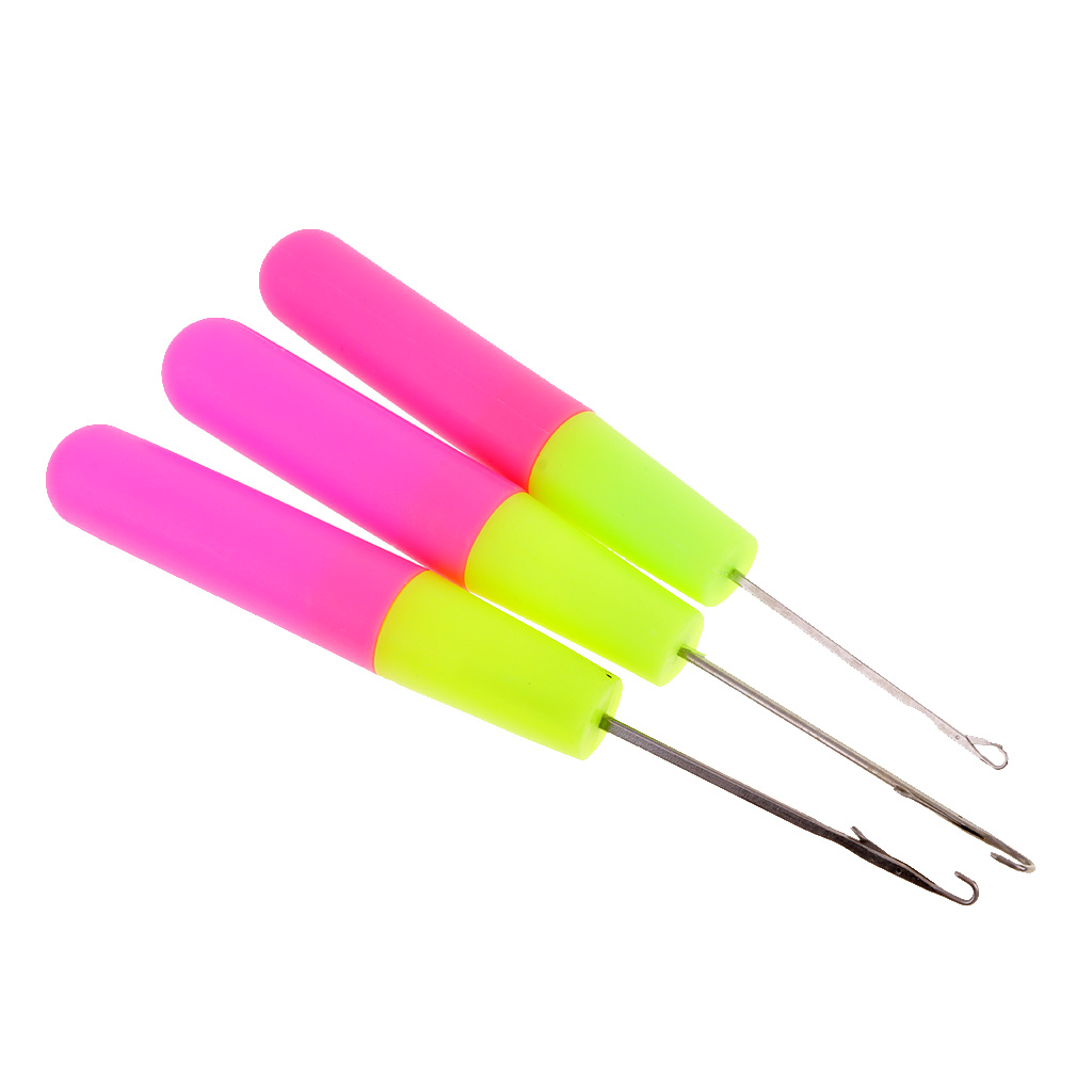3 Sizes Crochet Hooks Needles Set with Plastic Handle Crafts Weaving Tools