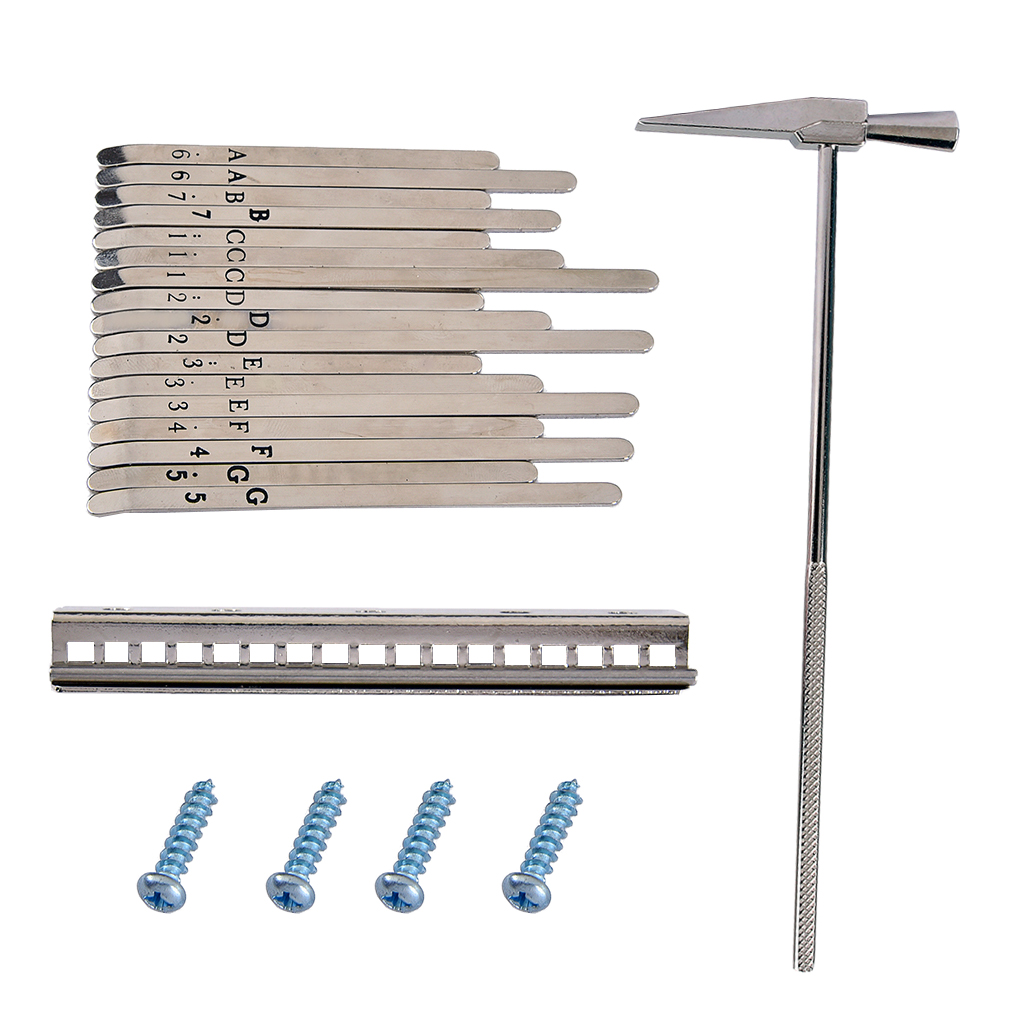 1 Set DIY Thumb Piano Stainless Steel Keys Hardware for 17 Key Kalimba Replacement Parts
