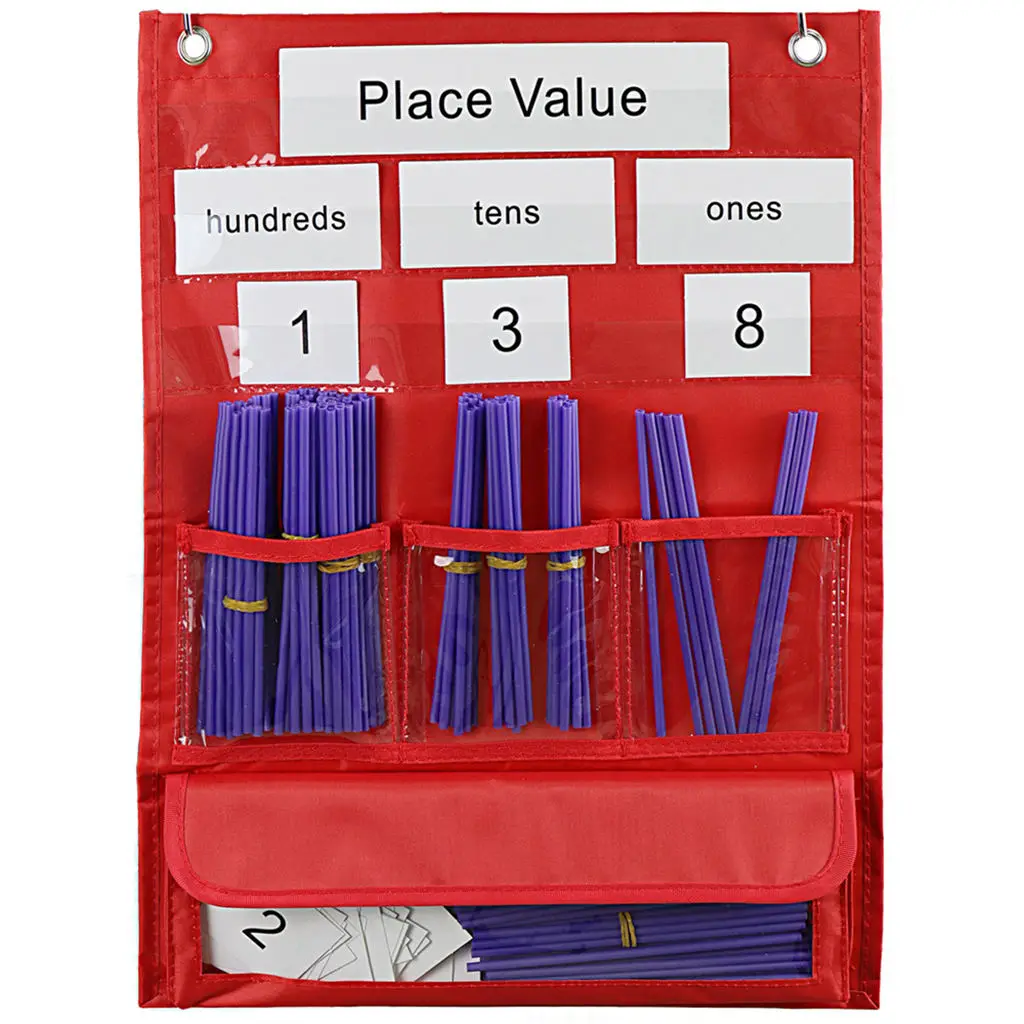 Creative Place Value Pocket Chart Toy Reusable Counting for School Classroom Classroom