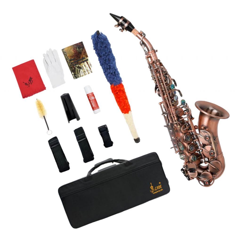 LADE Curved Soprano Saxophone Brass B Flat Treble Small Elbow  Key
