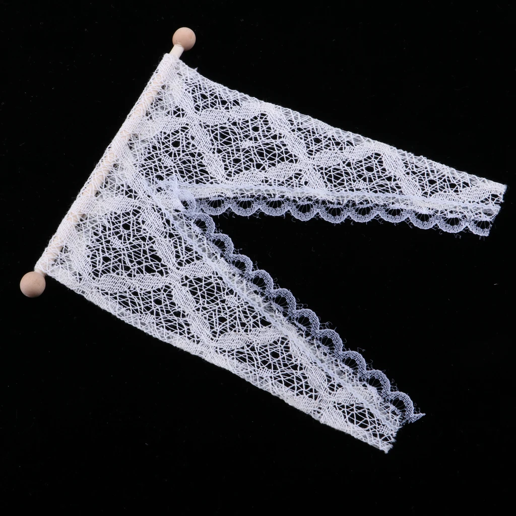 New Style And Beautifully Kids Toy Miniature Lace Curtain with Wooden Rod for