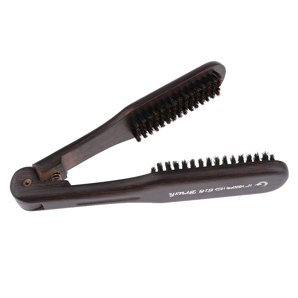 Wood V Shape Hair Straighten Comb DIY Salon Hairdressing Hair Care Brush